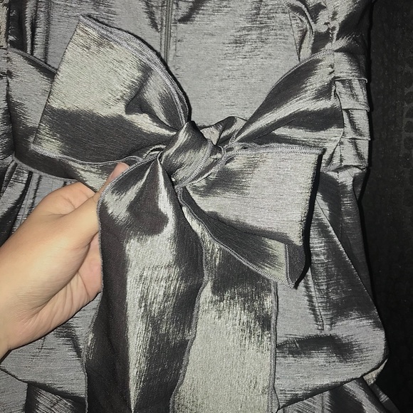 Plus Size Short Grey Homecoming/Prom Dress - Picture 4 of 5